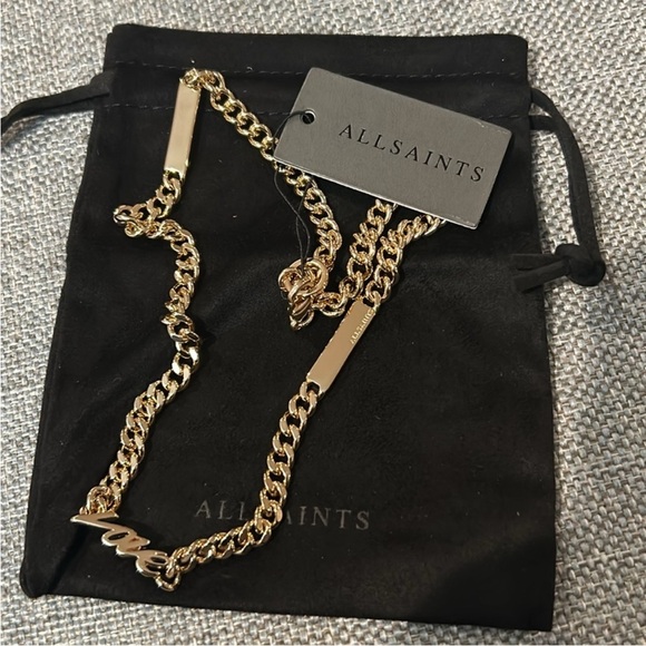 AllSaints Love Chain Necklace - Picture 6 of 8